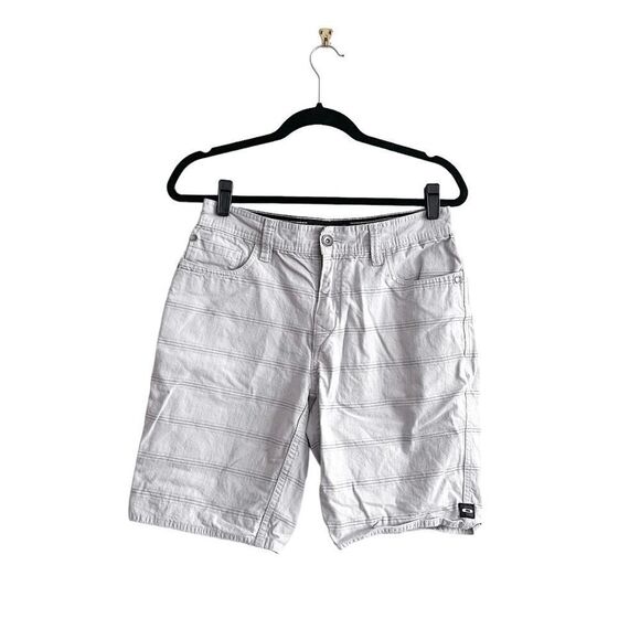 Oakley Mens Flat Front Shorts Slim Fit Plaid Gray Size 30W - Picture 1 of 9
